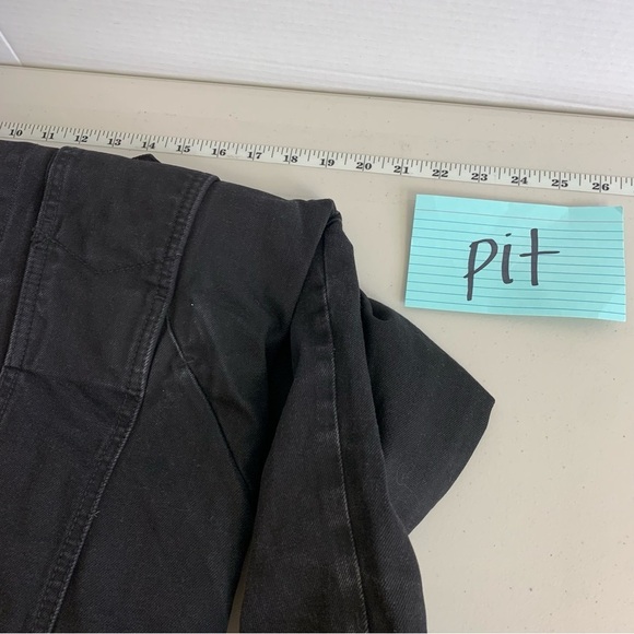 Levi's Black Button Front Hidden Hoodie Denim Jacket Size Small - Picture 7 of 9